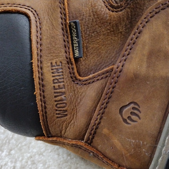 Wolverine waterproof brown leather ankle boots. Size 8.5 - Picture 3 of 12